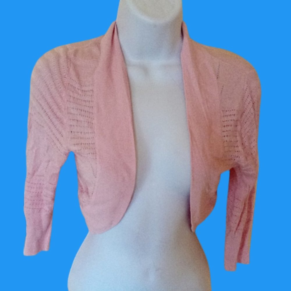 ---  Coral Pink Pointelle Knit Vest Size Small